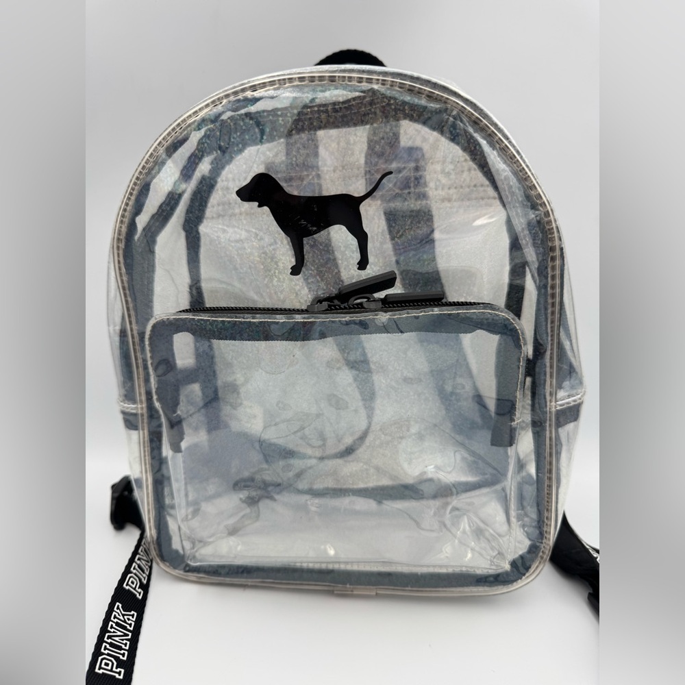 Victoria’s Secret PINK Clear Glitter Mini Backpack Concert Stadium Bag - Picture 2 of 12